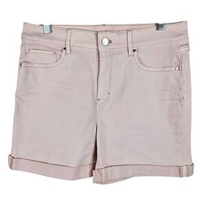 White House Black Market The 5 Inch Short Pink Denim High Rise Womens Size 6‎